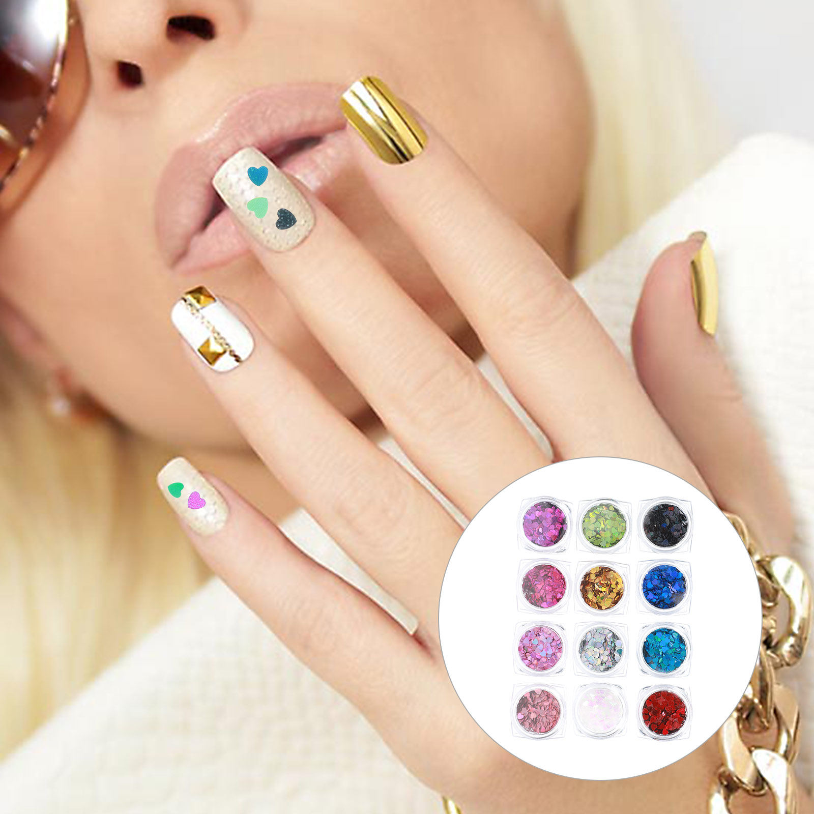 Art And Craft Valentine - 1 set di paillettes per unghie