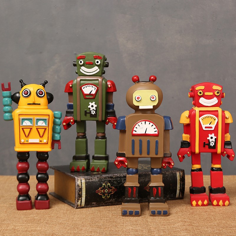 Art Craft Robot - Statua di Robot Cartoon, Ornamenti Artigianali,